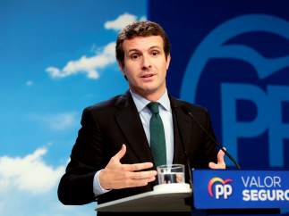 El líder del PP y candidato, Pablo Casado