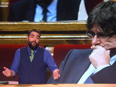 Dani Mateo y Puigdemont, en 'El intermedio'.