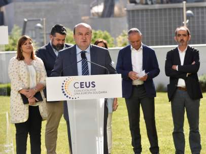 Andoni Ortuzar, en la presentación de CEUS, coalición con la que el PNV concurre a las elecciones europeas.
