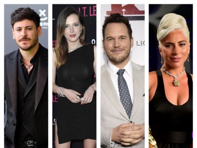 Cepeda, Bella Thorne, Chris Pratt y Lady Gaga