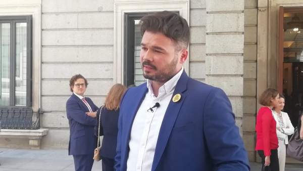 Gabriel Rufián, este jueves en el Congreso. Gabriel Rufián, este jueves en el Congreso.