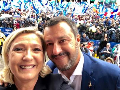 Marine Le Pen y Matteo Salvini