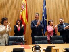 El presidente en funciones del Gobierno, Pedro Sánchez, durante la reunión del Grupo Parlamentario Parlamentario Socialista en el Congreso