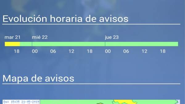 Temporal.- Meteorología actualiza y amplía el aviso amarillo por tormentas en la Región Temporal.- Meteorología actualiza y amplía el aviso amarillo por tormentas en la Región