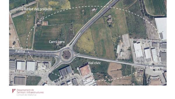 La rotonda de entrada a Manacor tendrá un carril de acceso directo para los vehículos en sentido Palma La rotonda de entrada a Manacor tendrá un carril de acceso directo para los vehículos en sentido Palma