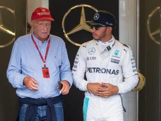 Niki Lauda y Lewis Hamilton