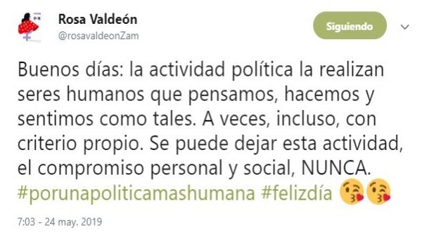 26M.- Valdeón Reivindica La Política Con 'Criterio Propio' Y Aclara Que Nunca Se Deja El Compromiso Personal Y Social 26M.- Valdeón Reivindica La Política Con 'Criterio Propio' Y Aclara Que Nunca Se Deja El Compromiso Personal Y Social
