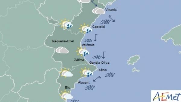 Nubes con chubascos en un sábado en el que las temperaturas máximas suben en el litoral de Castellón y Valencia Nubes con chubascos en un sábado en el que las temperaturas máximas suben en el litoral de Castellón y Valencia