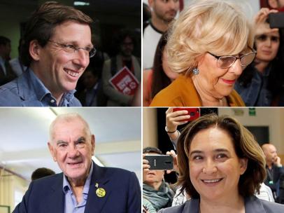 Carmena, Almeida, Maragall y Colau