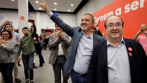 Jaume Collboni y Miquel Iceta en la noche electoral. Jaume Collboni y Miquel Iceta en la noche electoral.