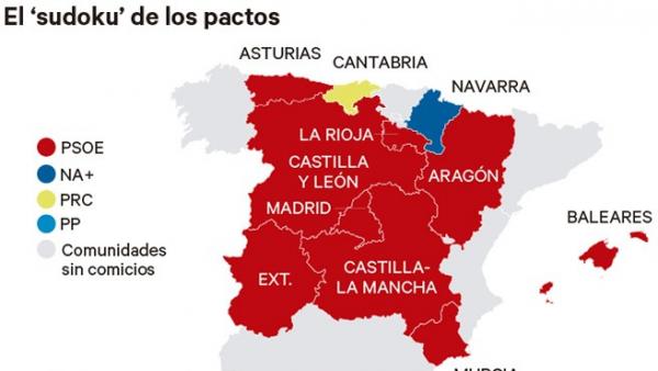 Posibles pactos tras el 26-M. Posibles pactos tras el 26-M.