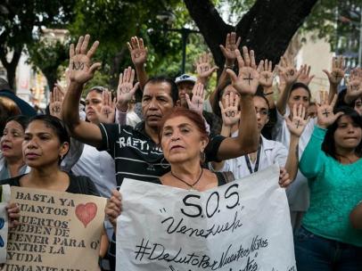 Protesta por falta de trasplantes en Venezuela