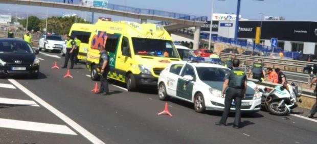 Cádiz.-Sucesos.- Fallece un Guardia Civil en un accidente en la A-7 a la altura de Los Barrios