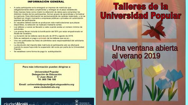 Sevilla.- Arte, tradiciones, salud y muchas alternativas en los talleres de verano de la Universidad Popular de Alcalá Sevilla.- Arte, tradiciones, salud y muchas alternativas en los talleres de verano de la Universidad Popular de Alcalá