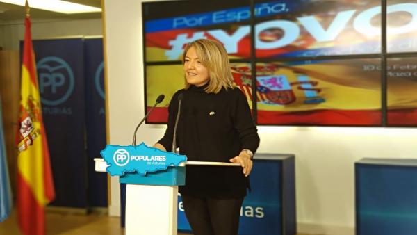 La candidata del PP a la Presidencia del Principado, Teresa Mallada, en rueda de La candidata del PP a la Presidencia del Principado, Teresa Mallada, en rueda de