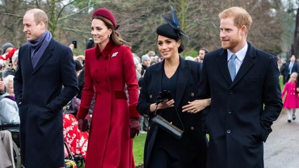Los Duques de Cambridge, el príncipe William / Guillermo y Kate Middleton, y los Duques de Sussex, el príncipe Harry y Meghan Markle Los Duques de Cambridge, el príncipe William / Guillermo y Kate Middleton, y los Duques de Sussex, el príncipe Harry y Meghan Markle