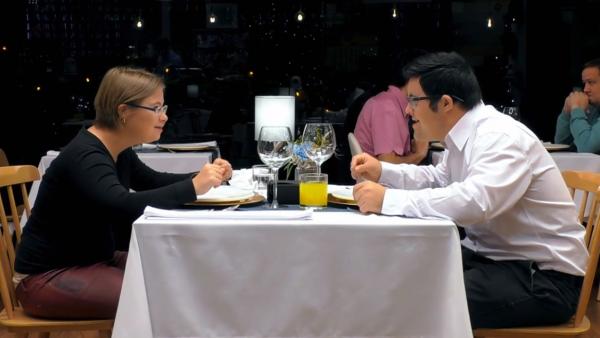 María y Manolo, en 'First dates'. María y Manolo, en 'First dates'.