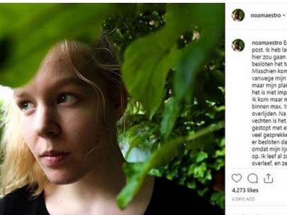 Captura de pantalla de la cuenta de Instagram de Noa Pothoven.