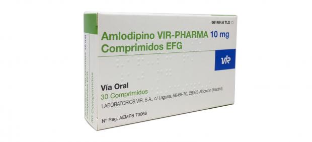 Medicamento para la tensión, Amlodipino Vir 10 mg.