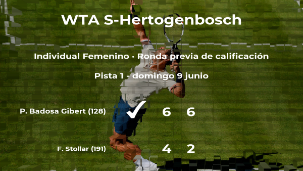 La tenista Paula Badosa Gibert consigue ganar en la ronda previa de calificación a costa de Fanny Stollar La tenista Paula Badosa Gibert consigue ganar en la ronda previa de calificación a costa de Fanny Stollar