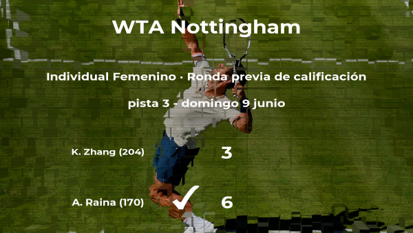 La tenista Ankita Raina vence en la ronda previa de calificación del torneo WTA International de Nottingham La tenista Ankita Raina vence en la ronda previa de calificación del torneo WTA International de Nottingham