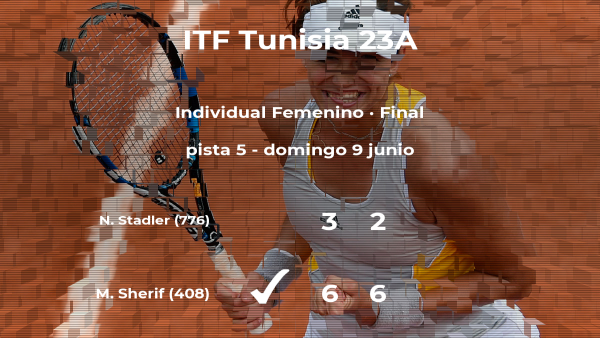 La tenista Mayar Sherif vence en la final del torneo de Tabarka La tenista Mayar Sherif vence en la final del torneo de Tabarka