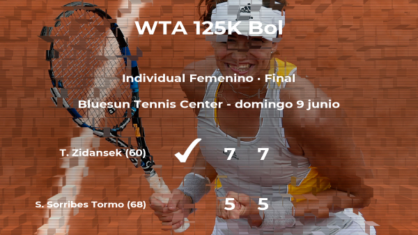 La tenista Tamara Zidansek gana la final del torneo de Bol La tenista Tamara Zidansek gana la final del torneo de Bol