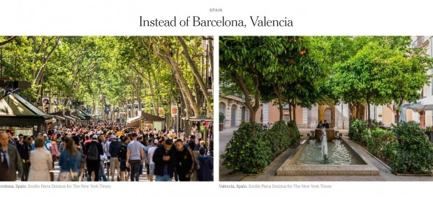 Imagen de La Rambla de Barcelona y de la Lonja de la Seda de Valencia