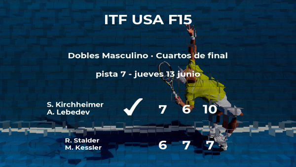 Los tenistas Kirchheimer y Lebedev se clasifican para las semifinales del torneo de Wichita Los tenistas Kirchheimer y Lebedev se clasifican para las semifinales del torneo de Wichita
