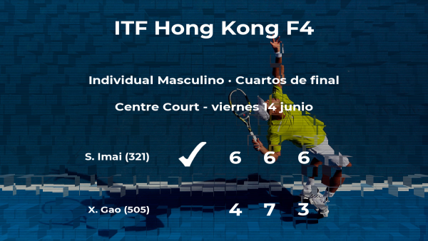 El tenista Shintaro Imai consigue clasificarse para las semifinales a costa del tenista Xin Gao El tenista Shintaro Imai consigue clasificarse para las semifinales a costa del tenista Xin Gao