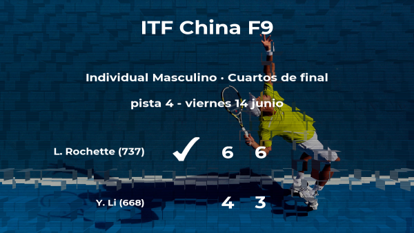 Laurent Rochette consigue la plaza de las semifinales a costa del tenista Yuanfeng Li Laurent Rochette consigue la plaza de las semifinales a costa del tenista Yuanfeng Li