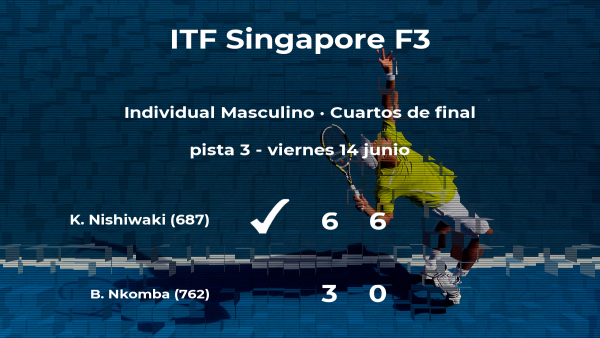 El tenista Kazuki Nishiwaki consigue clasificarse para las semifinales a costa de Benard Bruno Nkomba El tenista Kazuki Nishiwaki consigue clasificarse para las semifinales a costa de Benard Bruno Nkomba
