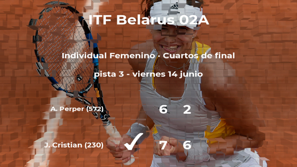 La tenista Jaqueline Adina Cristian consigue el puesto de las semifinales a costa de la tenista Alexandra Perper La tenista Jaqueline Adina Cristian consigue el puesto de las semifinales a costa de la tenista Alexandra Perper