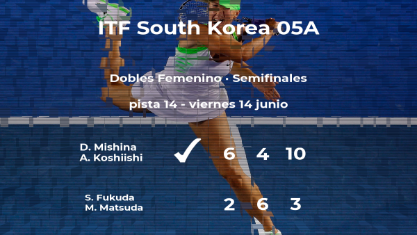 Las tenistas Mishina y Koshiishi le arrebatan la plaza de la final a Fukuda y Matsuda Las tenistas Mishina y Koshiishi le arrebatan la plaza de la final a Fukuda y Matsuda