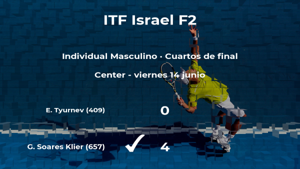 Gilbert Soares Klier pasa a las semifinales del torneo de Akko Gilbert Soares Klier pasa a las semifinales del torneo de Akko