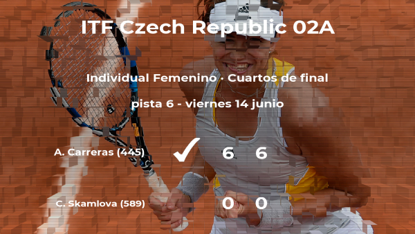 La tenista Amanda Carreras pasa a la siguiente fase del torneo de Prerov tras vencer en los cuartos de final La tenista Amanda Carreras pasa a la siguiente fase del torneo de Prerov tras vencer en los cuartos de final