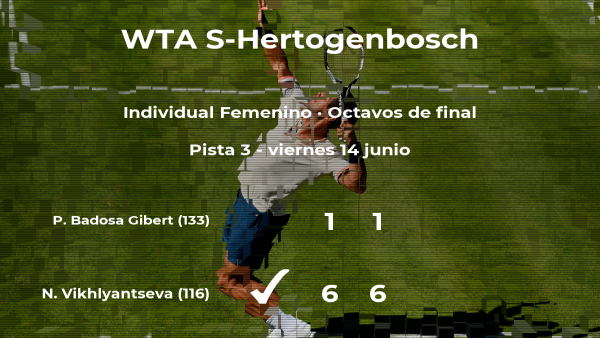 La tenista Paula Badosa Gibert cae eliminada en los octavos de final del torneo WTA International de 's-Hertogenbosch La tenista Paula Badosa Gibert cae eliminada en los octavos de final del torneo WTA International de 's-Hertogenbosch
