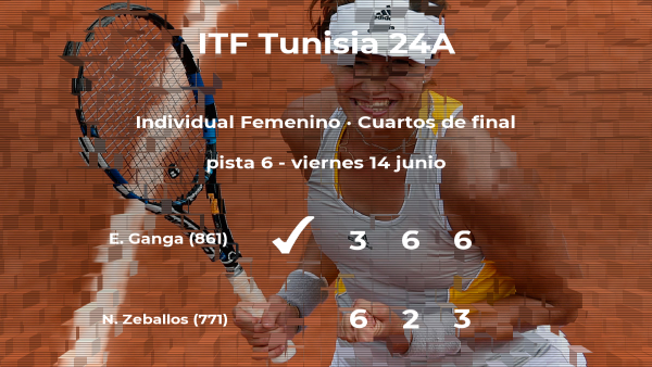 Eugenia Ganga pasa a las semifinales del torneo de Tabarka Eugenia Ganga pasa a las semifinales del torneo de Tabarka