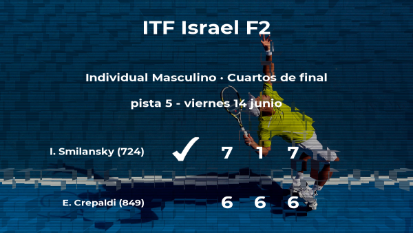 Igor Smilansky consigue la plaza de las semifinales a costa de Erik Crepaldi Igor Smilansky consigue la plaza de las semifinales a costa de Erik Crepaldi