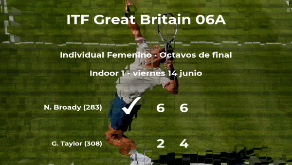 La tenista Naomi Broady pasa a los cuartos de final del torneo de Manchester La tenista Naomi Broady pasa a los cuartos de final del torneo de Manchester
