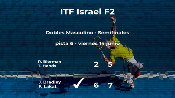 Los tenistas Bierman y Hands quedan eliminados en las semifinales del torneo de Akko Los tenistas Bierman y Hands quedan eliminados en las semifinales del torneo de Akko