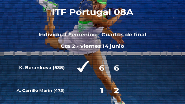 La tenista Alba Carrillo Marín cae eliminada en los cuartos de final del torneo de Amarante La tenista Alba Carrillo Marín cae eliminada en los cuartos de final del torneo de Amarante