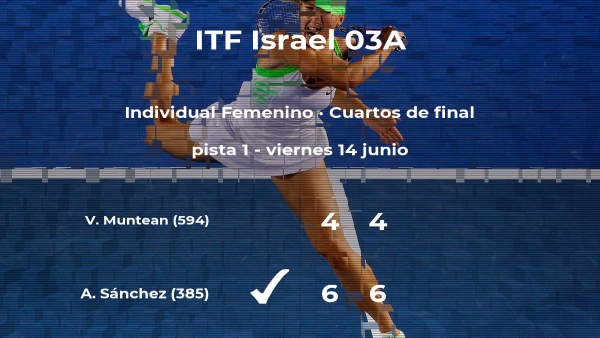 Ana Sofía Sánchez se clasifica para las semifinales del torneo de Akko Ana Sofía Sánchez se clasifica para las semifinales del torneo de Akko