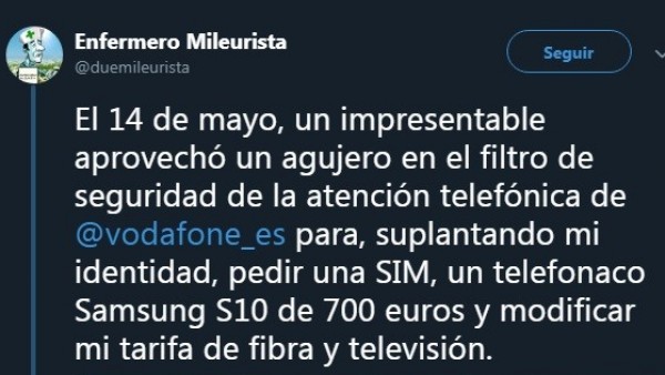 Un tuitero comparte la odisea que ha vivido con Vodafone para solucionar un fraude Un tuitero comparte la odisea que ha vivido con Vodafone para solucionar un fraude