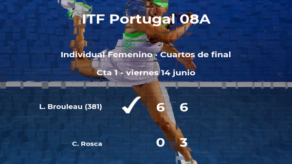 La tenista Lou Brouleau logra la plaza de las semifinales a costa de Christina Rosca La tenista Lou Brouleau logra la plaza de las semifinales a costa de Christina Rosca
