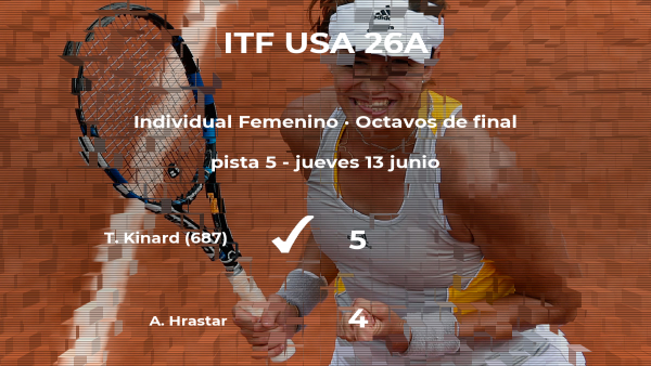 Tori Kinard logra la plaza de los cuartos de final a expensas de Ava Hrastar Tori Kinard logra la plaza de los cuartos de final a expensas de Ava Hrastar