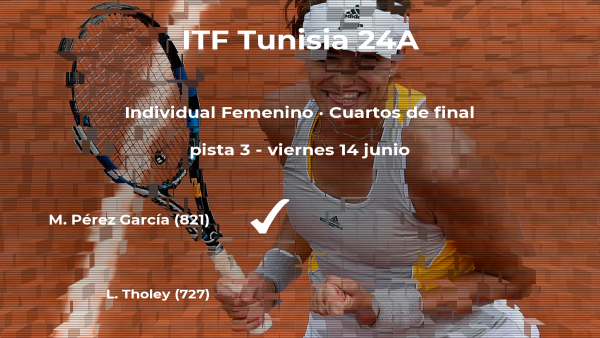 La tenista María Paulina Pérez García sorprende en los cuartos de final del torneo de Tabarka al ganar a Lea Tholey La tenista María Paulina Pérez García sorprende en los cuartos de final del torneo de Tabarka al ganar a Lea Tholey