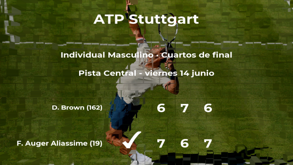 El tenista Felix Auger Aliassime logra clasificarse para las semifinales a costa de Dustin Brown El tenista Felix Auger Aliassime logra clasificarse para las semifinales a costa de Dustin Brown