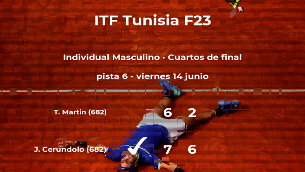 El tenista Juan Manuel Cerundolo se clasifica para las semifinales del torneo de Tabarka El tenista Juan Manuel Cerundolo se clasifica para las semifinales del torneo de Tabarka