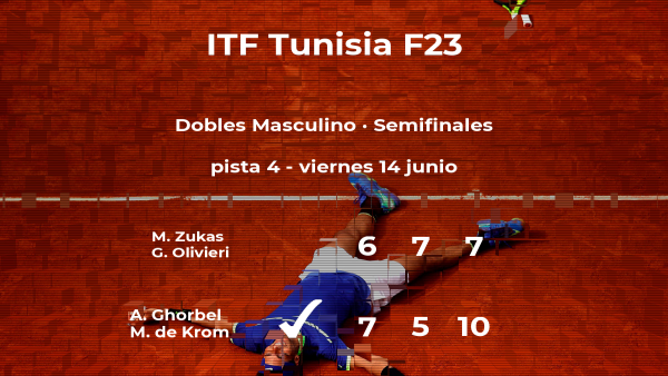 Los tenistas Ghorbel y de Krom se clasifican para la final del torneo de Tabarka Los tenistas Ghorbel y de Krom se clasifican para la final del torneo de Tabarka